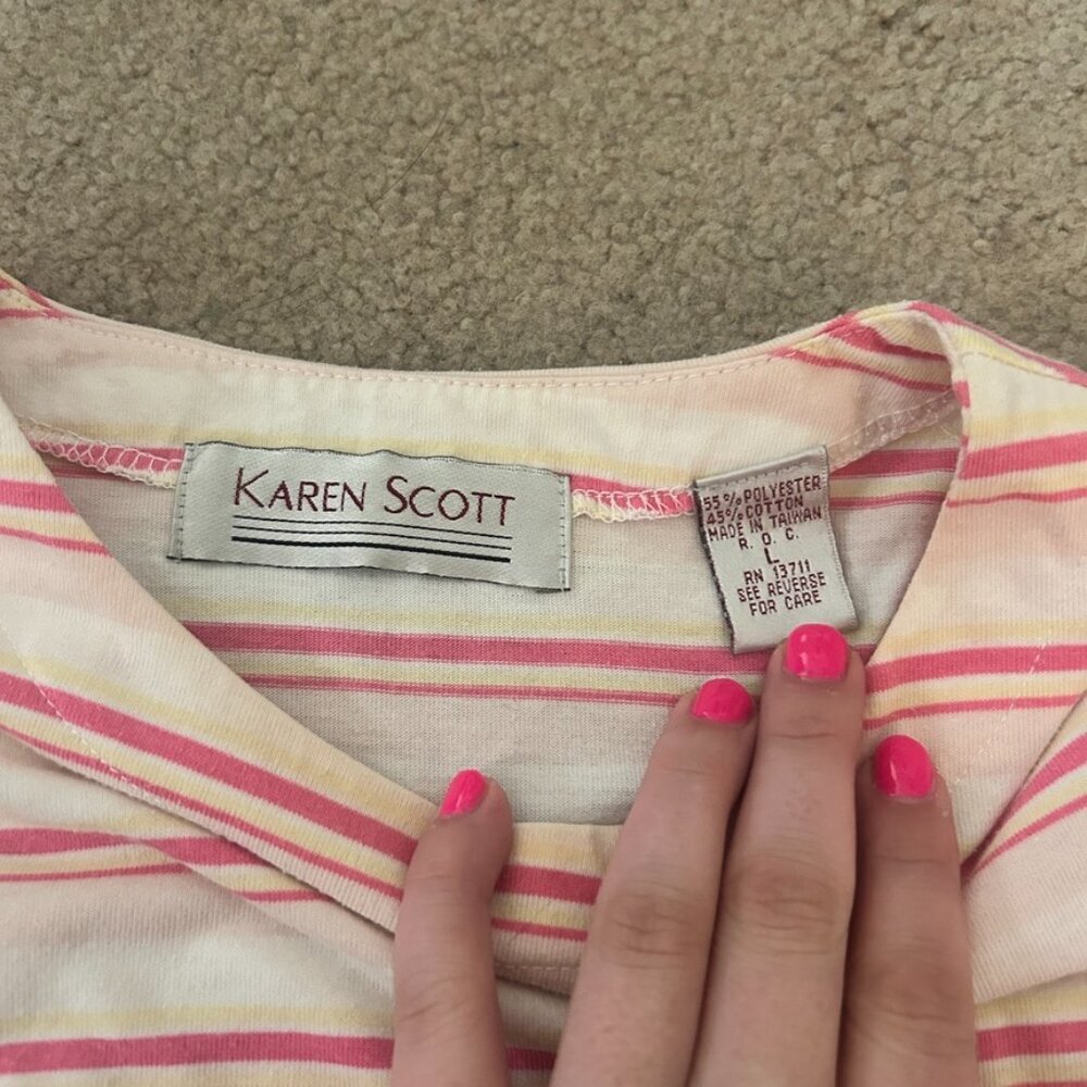 karen scott stripe tee - Picture 3 of 3